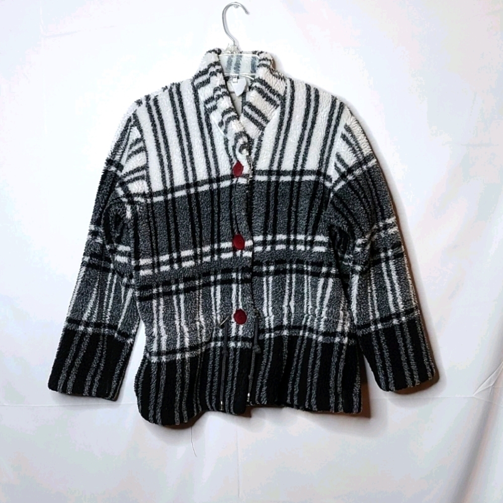 Duffel Outdoor faux fur fleece button down jacket sz Small